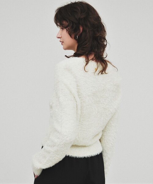 cloenc(クロエンス)の「◆【手洗い可】ラメシャギーニットカーデガン(カーディガン/ボレロ・レディース・オリーブ/サンドベージュ/アイボリー・02)」の11枚目の写真