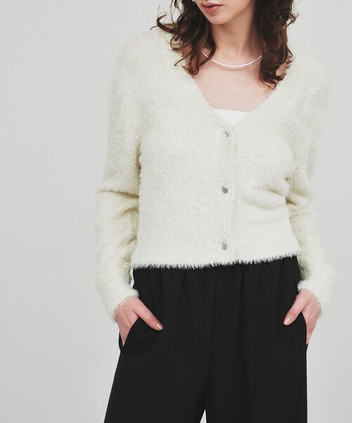 cloenc(クロエンス)の「◆【手洗い可】ラメシャギーニットカーデガン(カーディガン/ボレロ・レディース・オリーブ/サンドベージュ/アイボリー・02)」の10枚目の写真