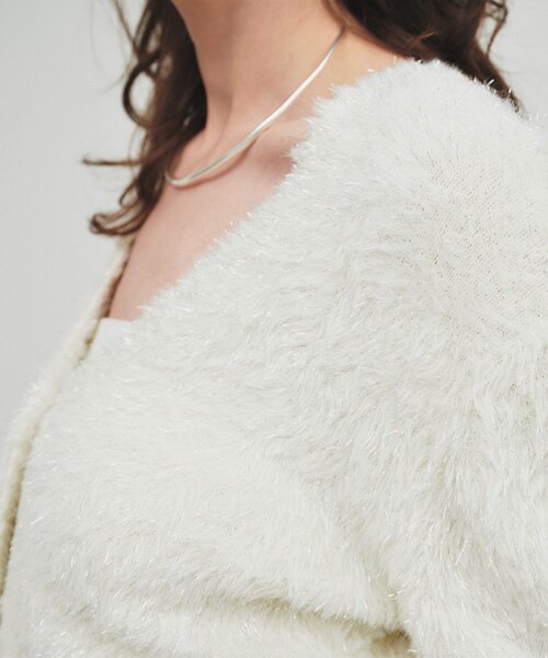 cloenc(クロエンス)の「◆【手洗い可】ラメシャギーニットカーデガン(カーディガン/ボレロ・レディース・オリーブ/サンドベージュ/アイボリー・02)」の13枚目の写真