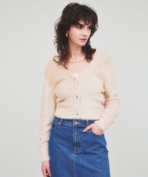 cloenc(クロエンス)の「◆【手洗い可】ラメシャギーニットカーデガン(カーディガン/ボレロ・レディース・オリーブ/サンドベージュ/アイボリー・02)」の19枚目の写真