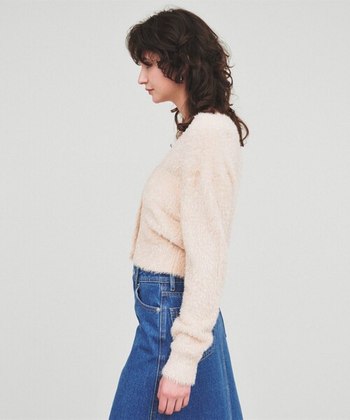 cloenc(クロエンス)の「◆【手洗い可】ラメシャギーニットカーデガン(カーディガン/ボレロ・レディース・オリーブ/サンドベージュ/アイボリー・02)」の18枚目の写真