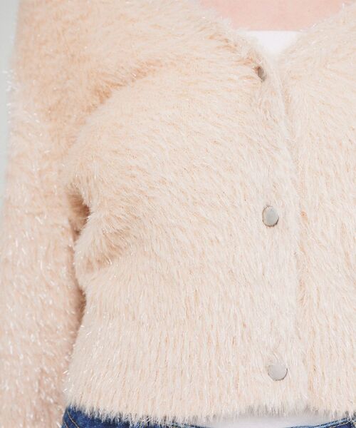 cloenc(クロエンス)の「◆【手洗い可】ラメシャギーニットカーデガン(カーディガン/ボレロ・レディース・オリーブ/サンドベージュ/アイボリー・02)」の5枚目の写真