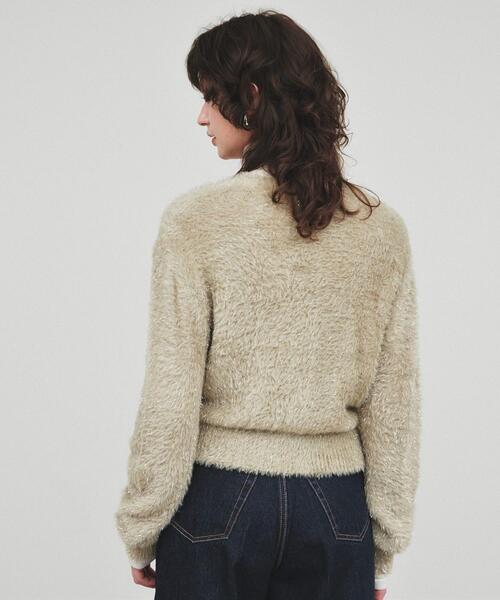 cloenc(クロエンス)の「◆【手洗い可】ラメシャギーニットカーデガン(カーディガン/ボレロ・レディース・オリーブ/サンドベージュ/アイボリー・02)」の12枚目の写真