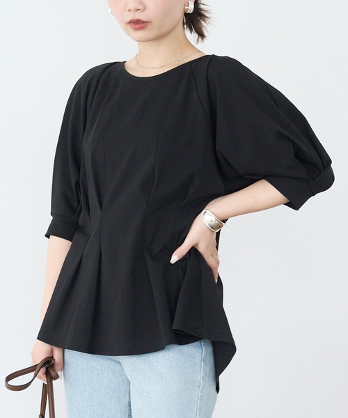 LAVEANGE（ラビアンジェ）の「【好機能シリーズ】接触冷感/UVカット/吸水速乾/ウエストタックプルオーバー（Tシャツ/カットソー・レディース・ブラック/ブルー/オフホワイト・M/5L/4L/3L/LL）」の17枚目の写真