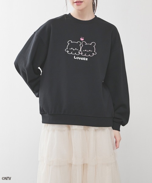 Honeys(ハニーズ)の「らぶいーず/ゆるトップス(スウェット・レディース・サックスブルー/アイボリー/ピンク/ブラック・S/L/M)」の10枚目の写真