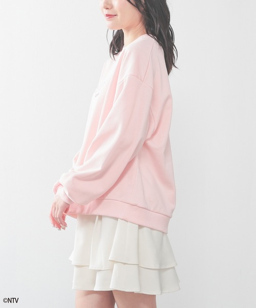 Honeys(ハニーズ)の「らぶいーず/ゆるトップス(スウェット・レディース・サックスブルー/アイボリー/ピンク/ブラック・S/L/M)」の21枚目の写真