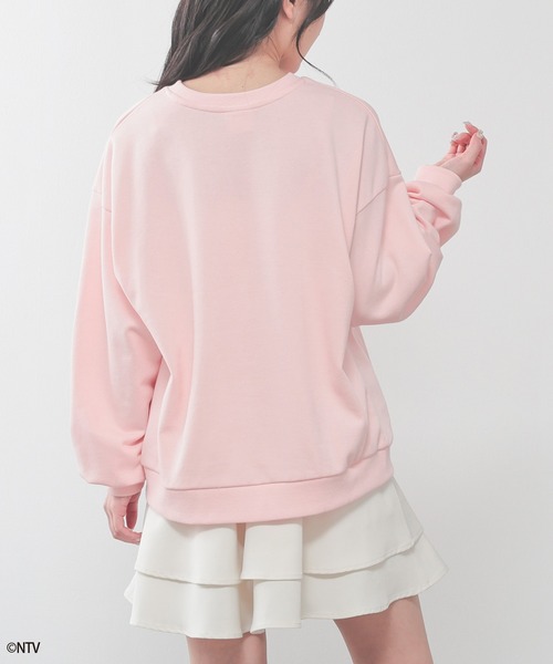 Honeys(ハニーズ)の「らぶいーず/ゆるトップス(スウェット・レディース・サックスブルー/アイボリー/ピンク/ブラック・S/L/M)」の22枚目の写真