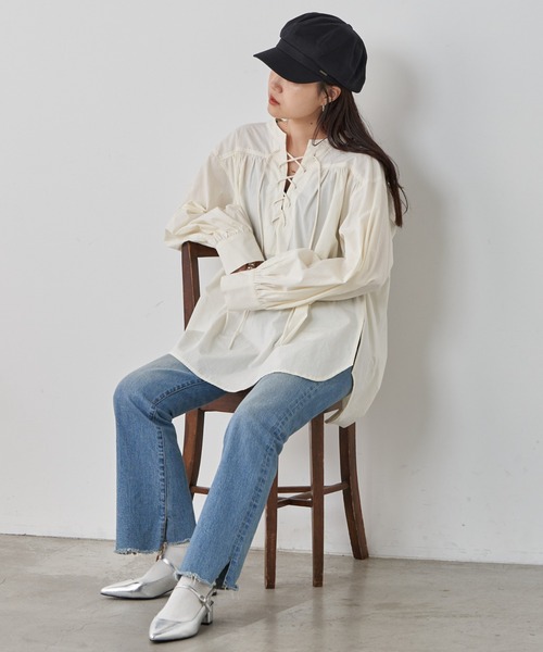 CIAOPANIC TYPY（チャオパニックティピー）の「【2025年S/S新作】プレート付きキャスケット（キャスケット・レディース・ブラック/ベージュ・ONE SIZE）」の9枚目の写真