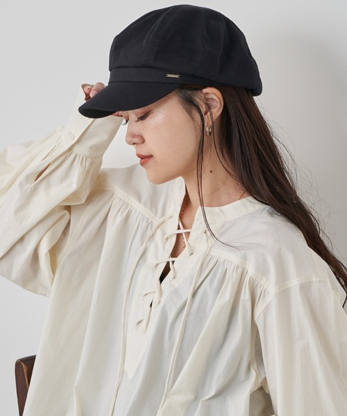 CIAOPANIC TYPY（チャオパニックティピー）の「【2025年S/S新作】プレート付きキャスケット（キャスケット・レディース・ブラック/ベージュ・ONE SIZE）」の13枚目の写真