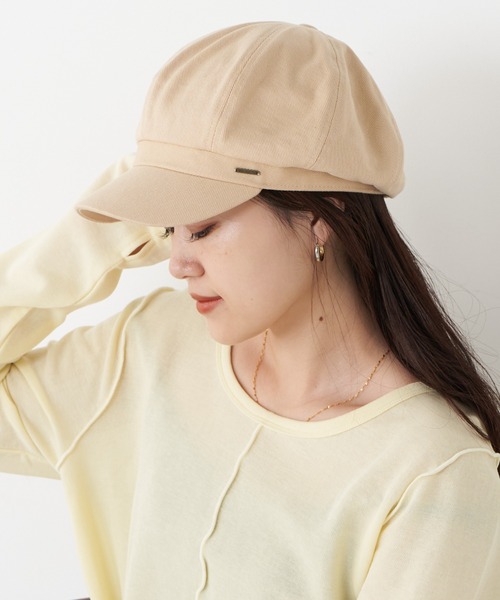 CIAOPANIC TYPY（チャオパニックティピー）の「【2025年S/S新作】プレート付きキャスケット（キャスケット・レディース・ブラック/ベージュ・ONE SIZE）」の6枚目の写真