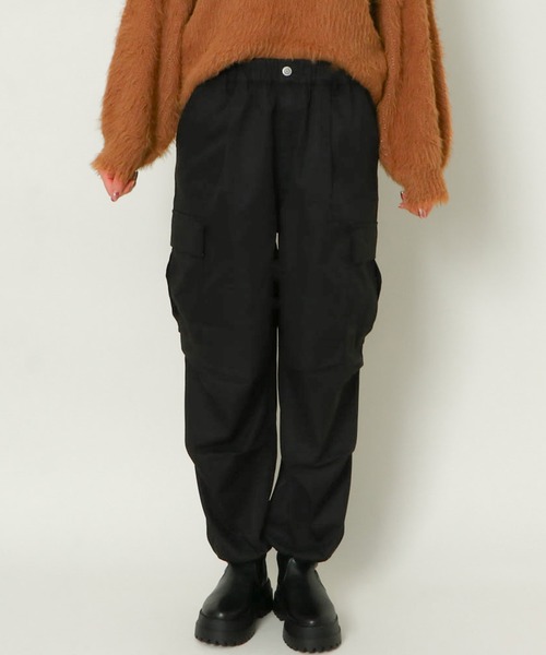 GORGE(ゴージ)の「《ワイド×ポケット》レディース カーゴパンツ エステルツイル素材 体型カバー カジュアル 春夏秋冬(カーゴパンツ・レディース・ピンク/カーキ/ブラック/チャコールグレー/ライトグレー・F)」の10枚目の写真