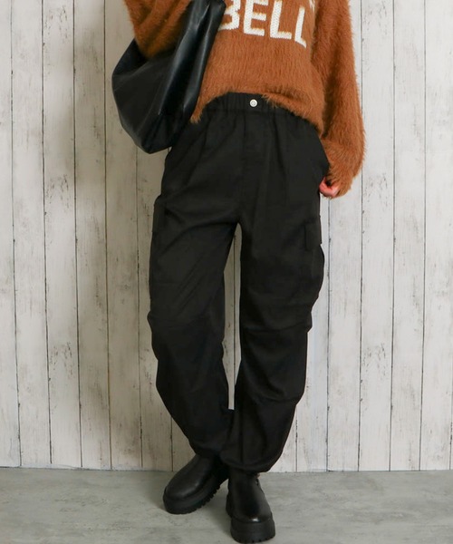 GORGE(ゴージ)の「《ワイド×ポケット》レディース カーゴパンツ エステルツイル素材 体型カバー カジュアル 春夏秋冬(カーゴパンツ・レディース・ピンク/カーキ/ブラック/チャコールグレー/ライトグレー・F)」の20枚目の写真