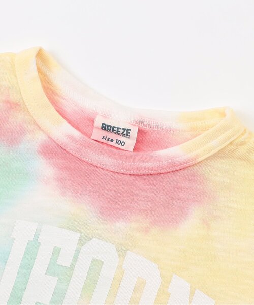 BREEZE（ブリーズ）の「【ジュニア対応】タイダイカレッジロゴTシャツ（Tシャツ/カットソー・キッズ・ブルー/オレンジ・80/90/100/110/120/130/140/150）」の4枚目の写真