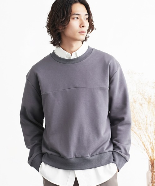 新品タグ付☆ WILLFULLY スウェット レイヤード トレーナー jiggys shop（ジギーズショップ）の「フェイクレイヤード クルーネック