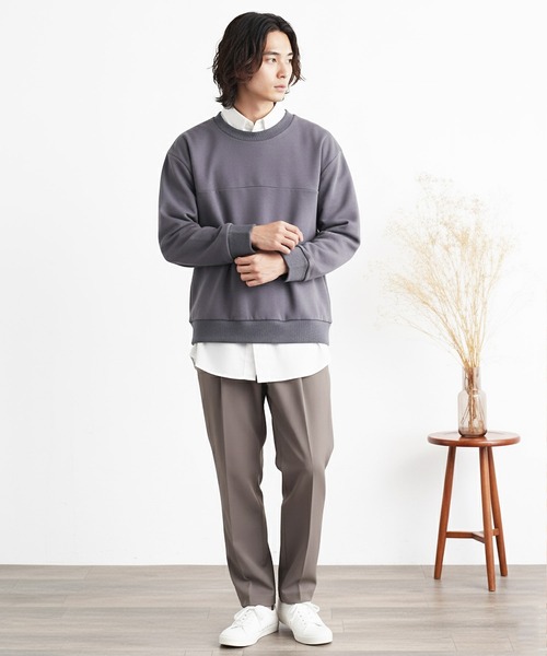 新品タグ付☆ WILLFULLY スウェット レイヤード トレーナー jiggys shop（ジギーズショップ）の「フェイクレイヤード クルーネック