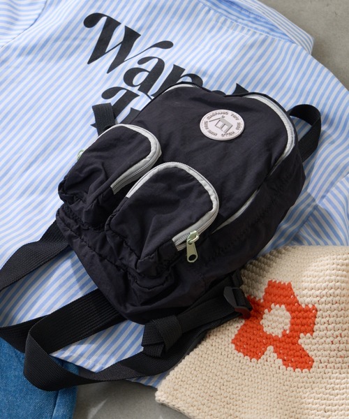 CIAOPANIC TYPY(チャオパニックティピー)の「【2025年S/S新作】【KIDS】【minepack】ポケット付きミニリュック(バックパック/リュック・キッズ・ピンク/サックスブルー/カーキ/ブラック・ONE SIZE)」の2枚目の写真