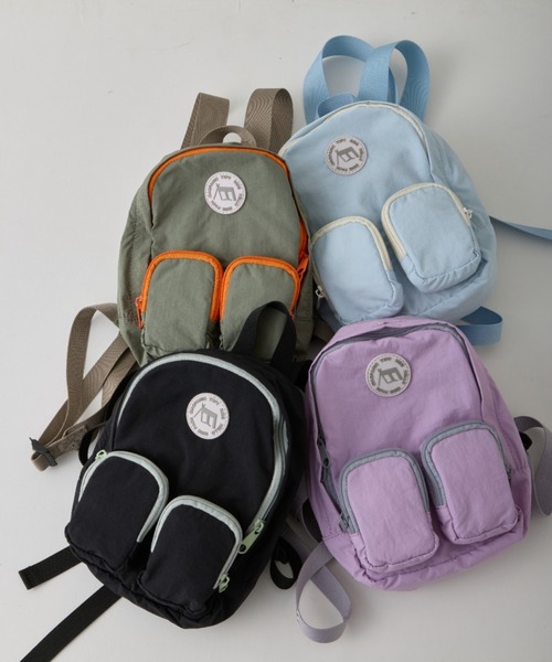 CIAOPANIC TYPY(チャオパニックティピー)の「【2025年S/S新作】【KIDS】【minepack】ポケット付きミニリュック(バックパック/リュック・キッズ・ピンク/サックスブルー/カーキ/ブラック・ONE SIZE)」の8枚目の写真