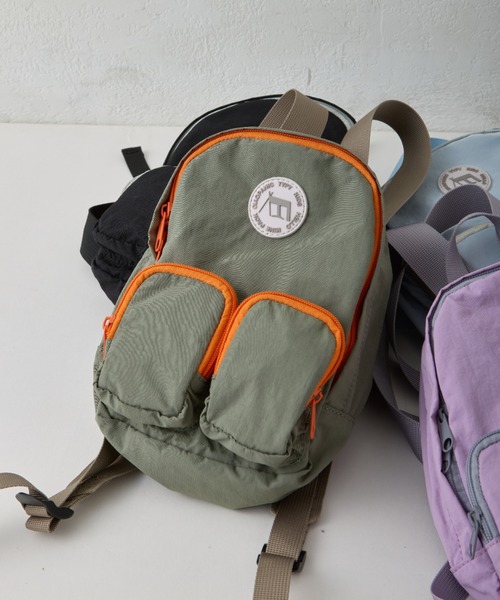 CIAOPANIC TYPY(チャオパニックティピー)の「【2025年S/S新作】【KIDS】【minepack】ポケット付きミニリュック(バックパック/リュック・キッズ・ピンク/サックスブルー/カーキ/ブラック・ONE SIZE)」の5枚目の写真