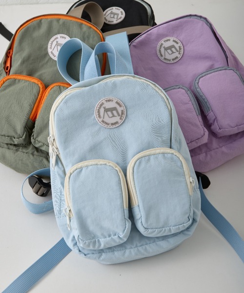 CIAOPANIC TYPY(チャオパニックティピー)の「【2025年S/S新作】【KIDS】【minepack】ポケット付きミニリュック(バックパック/リュック・キッズ・ピンク/サックスブルー/カーキ/ブラック・ONE SIZE)」の7枚目の写真