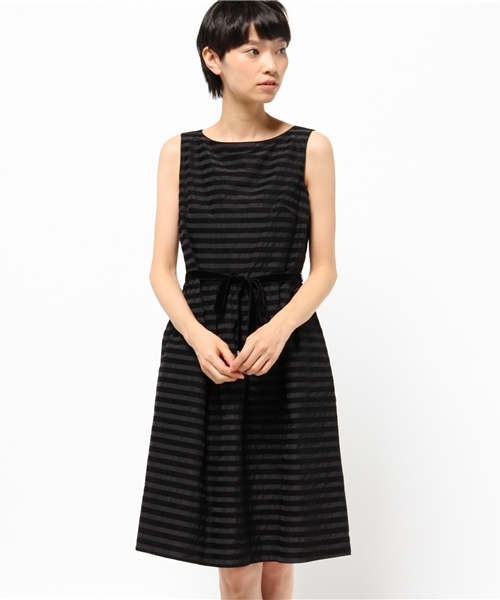 Yangany ヤンガニー の Yangany ボーダータフタワンピース ワンピース Wear