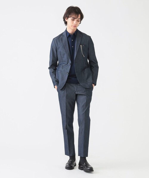 B:MING by BEAMS（ビーミングバイビームス）の「COOL MOTION(R) デニムライク 2ボタン ジャケット (セットアップ対応／ナローフィット)（テーラードジャケット・メンズ・インディゴブルー・S/M/L/XL）」の14枚目の写真