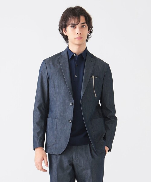 B:MING by BEAMS（ビーミングバイビームス）の「COOL MOTION(R) デニムライク 2ボタン ジャケット (セットアップ対応／ナローフィット)（テーラードジャケット・メンズ・インディゴブルー・S/M/L/XL）」の15枚目の写真