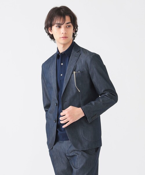 B:MING by BEAMS（ビーミングバイビームス）の「COOL MOTION(R) デニムライク 2ボタン ジャケット (セットアップ対応／ナローフィット)（テーラードジャケット・メンズ・インディゴブルー・S/M/L/XL）」の16枚目の写真