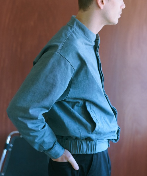 NewAnce(ニュアンス)の「【NewAnce】PigmentDye StandColler Jacket(その他アウター・メンズ・チャコールグレー/ブルー/ライトグレー・M/L)」の4枚目の写真