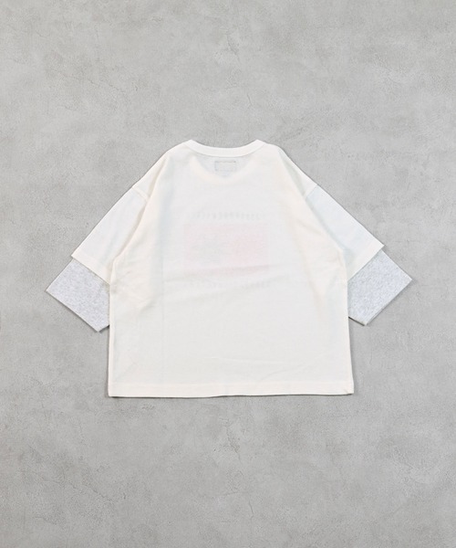 MARKEY'S（マーキーズ）の「プリントレイヤードロンT（Tシャツ/カットソー・キッズ・ピンク/ホワイト/チャコール/杢グレー・140/130/120/110/100/95/90/80/150）」の6枚目の写真