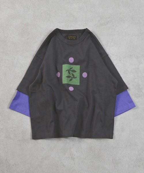 MARKEY'S（マーキーズ）の「プリントレイヤードロンT（Tシャツ/カットソー・キッズ・ピンク/ホワイト/チャコール/杢グレー・140/130/120/110/100/95/90/80/150）」の15枚目の写真