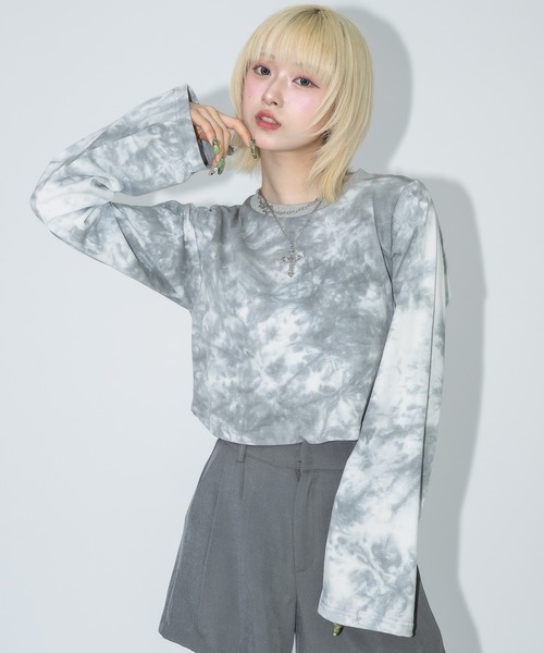 (choco)jump one タイダイ柄 クロップドTシャツ タイダイクロップドロンT（Tシャツ/カットソー）｜17HR