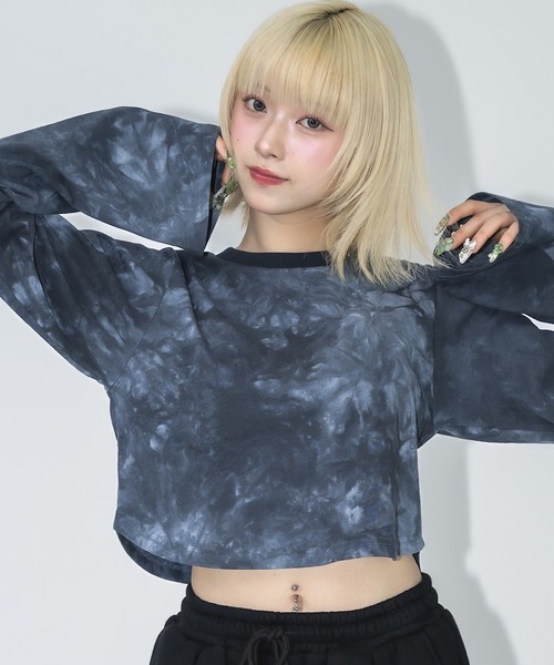 タイダイクロップドロンT（Tシャツ/カットソー）｜17HR