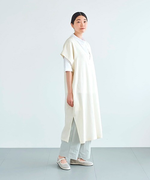 【5％OFF】 ata one piece 1. / テンセルリネン オーバーチュニックワンピ ワンピース
