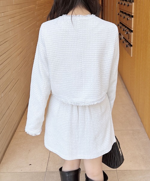 INGNI（イング）の「ツイードラップスカパン／B(セットアップ対応)（スカート・レディース・ブラック/サックスブルー/オフホワイト・FREE）」の6枚目の写真