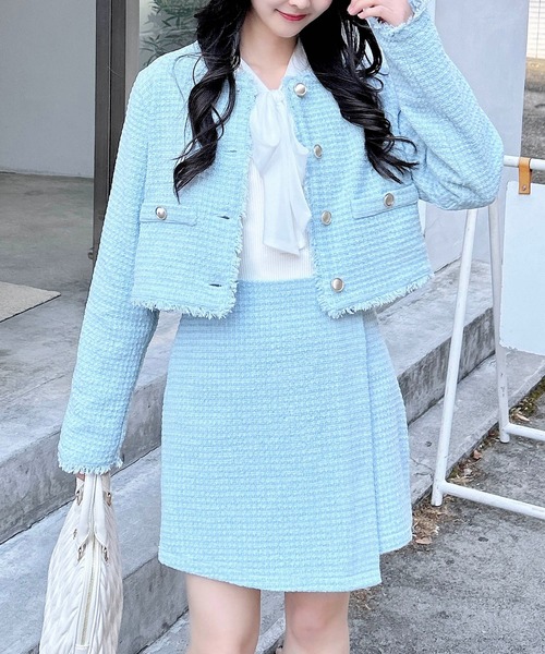 INGNI（イング）の「ツイードラップスカパン／B(セットアップ対応)（スカート・レディース・ブラック/サックスブルー/オフホワイト・FREE）」の17枚目の写真