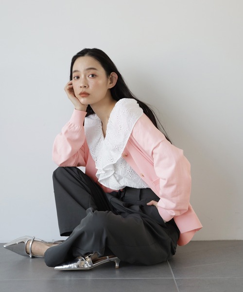 N.（N. Natural Beauty Basic）（エヌエヌナチュラルビューティーベーシック）の「ルーズシルエットミドルカーディガン（カーディガン/ボレロ・レディース・ブルー/グレー/オフホワイト/ネイビー/ピンク・MEDIUM）」の5枚目の写真