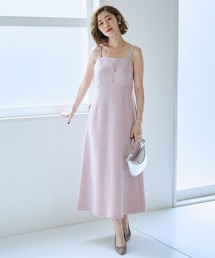 ＜大きいサイズ＞ハイウエスト切替キャミワンピース【OtonaSMILE】