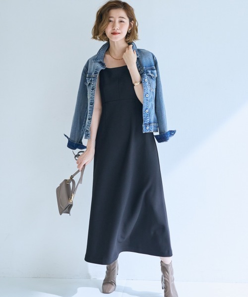 SMILE LAND（スマイルランド）の「＜大きいサイズ＞ハイウエスト切替キャミワンピース【OtonaSMILE】（ワンピース・レディース・ブラック/ピンク・L/LL/3L/4L/5L）」の2枚目の写真