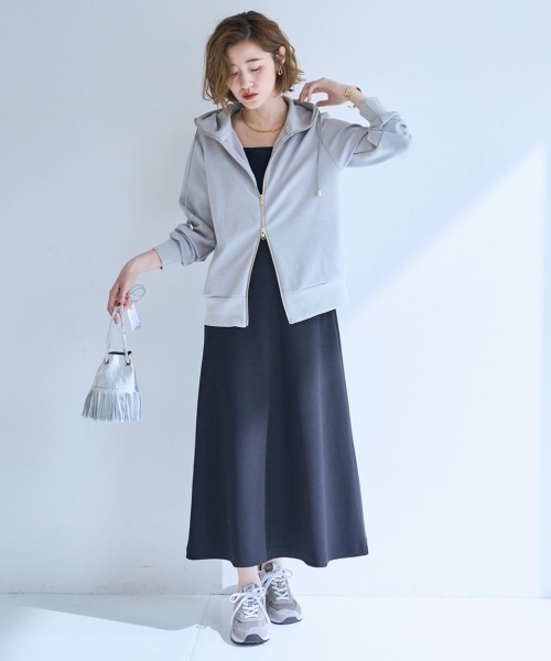 SMILE LAND（スマイルランド）の「＜大きいサイズ＞ハイウエスト切替キャミワンピース【OtonaSMILE】（ワンピース・レディース・ブラック/ピンク・L/LL/3L/4L/5L）」の4枚目の写真