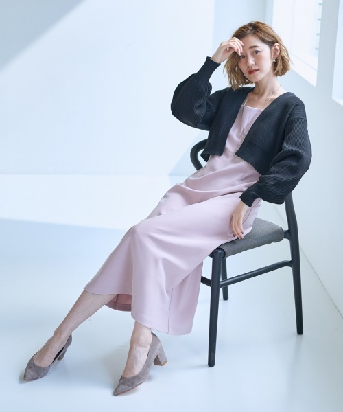 SMILE LAND（スマイルランド）の「＜大きいサイズ＞ハイウエスト切替キャミワンピース【OtonaSMILE】（ワンピース・レディース・ブラック/ピンク・L/LL/3L/4L/5L）」の5枚目の写真