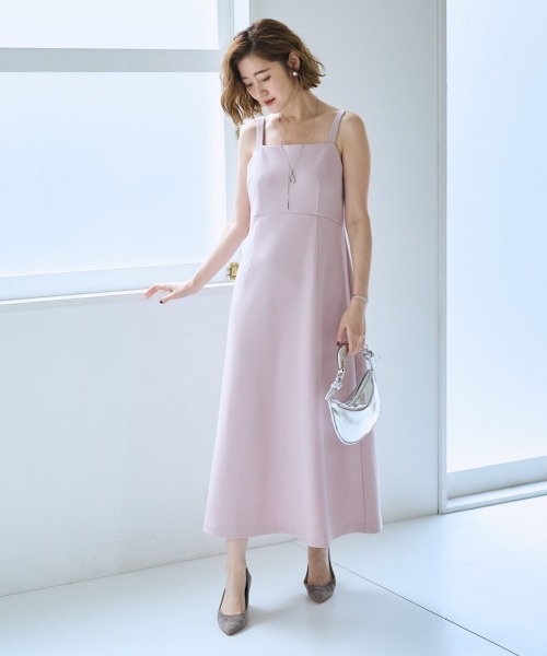 SMILE LAND（スマイルランド）の「＜大きいサイズ＞ハイウエスト切替キャミワンピース【OtonaSMILE】（ワンピース・レディース・ブラック/ピンク・L/LL/3L/4L/5L）」の8枚目の写真