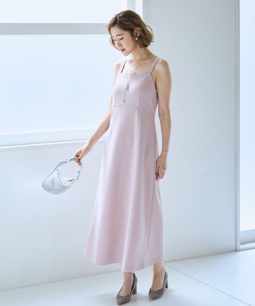 SMILE LAND（スマイルランド）の「＜大きいサイズ＞ハイウエスト切替キャミワンピース【OtonaSMILE】（ワンピース・レディース・ブラック/ピンク・L/LL/3L/4L/5L）」の9枚目の写真