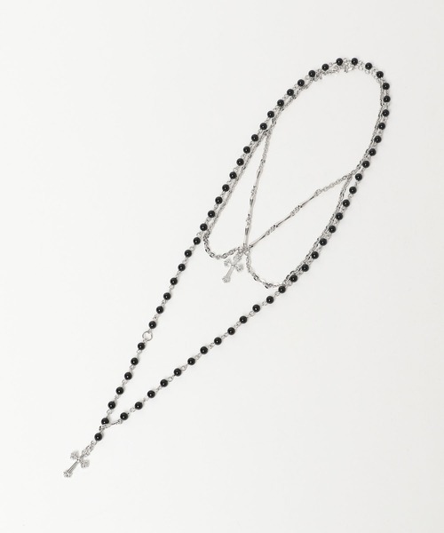 HARE（ハレ）の「ロザリオデザイン2Pセットネックレス(HARE)（ネックレス・レディース・ブラック・FREE）」の7枚目の写真