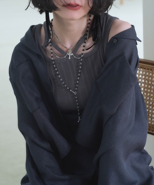 HARE（ハレ）の「ロザリオデザイン2Pセットネックレス(HARE)（ネックレス・レディース・ブラック・FREE）」の3枚目の写真