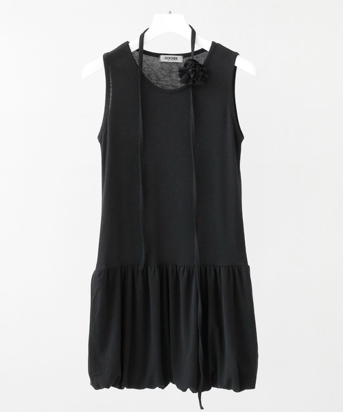 minsobi（ミンソビ）の「ノースリーブバルーンスカートOP（ワンピース・レディース・ブラック/ホワイト/モカ・FREE）」の3枚目の写真