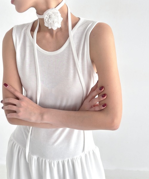 minsobi（ミンソビ）の「ノースリーブバルーンスカートOP（ワンピース・レディース・ブラック/ホワイト/モカ・FREE）」の16枚目の写真