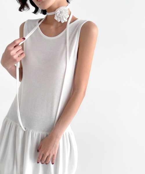 minsobi（ミンソビ）の「ノースリーブバルーンスカートOP（ワンピース・レディース・ブラック/ホワイト/モカ・FREE）」の17枚目の写真