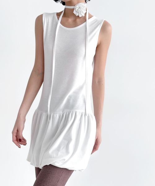 minsobi（ミンソビ）の「ノースリーブバルーンスカートOP（ワンピース・レディース・ブラック/ホワイト/モカ・FREE）」の10枚目の写真