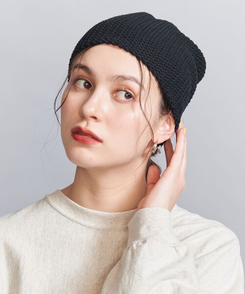 BEAUTY&YOUTH UNITED ARROWS(ビューティーアンドユースユナイテッドアローズ)の「コットン メッシュ ニットキャップ(ニットキャップ/ビーニー・レディース・ブラック/オフホワイト・FREE)」の6枚目の写真
