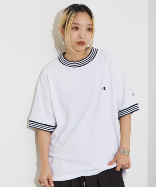 Champion(チャンピオン)の「【WEB限定】Champion パイル Tシャツ(Tシャツ/カットソー・レディース・ブラウン/ホワイト・フリー)」の1枚目の写真